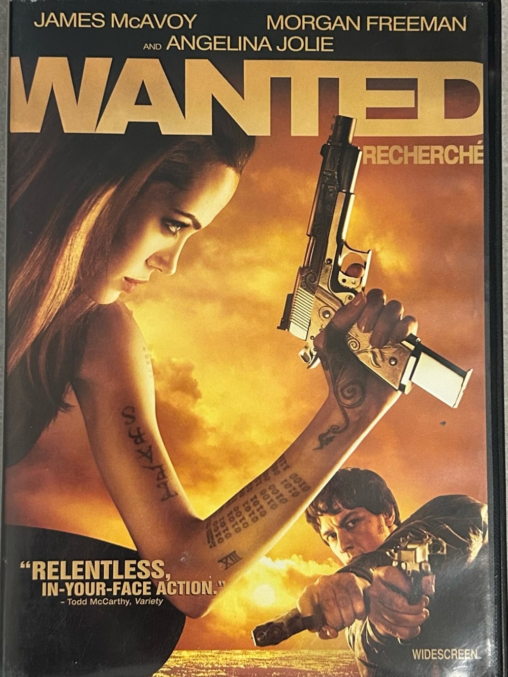 Wanted (Widescreen) Movie DVD — Gold & Black Cover
